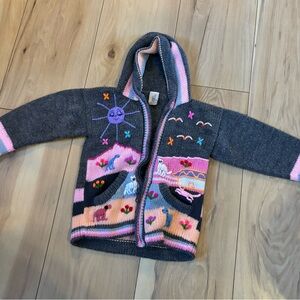 Lucy Iburg Hand knitted Alpaca Sweater 4T